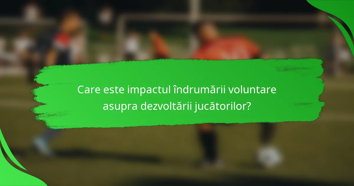 Care este impactul îndrumării voluntare asupra dezvoltării jucătorilor?