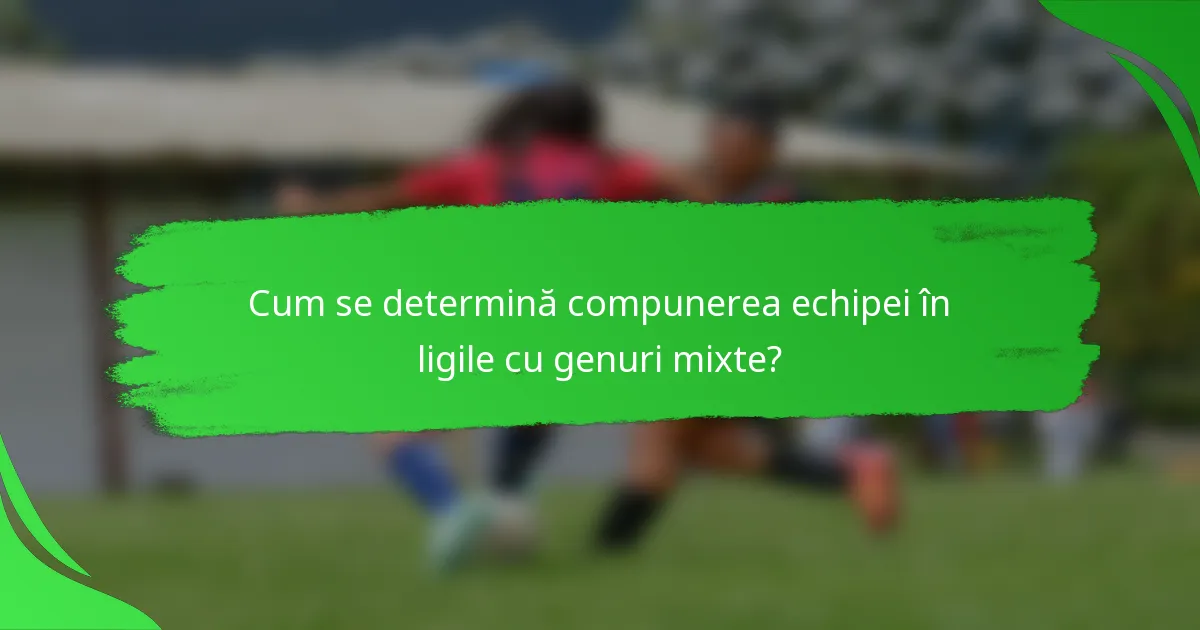 Cum se determină compunerea echipei în ligile cu genuri mixte?